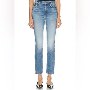 Re/Done Originals Double Needle Crop Stretch Jean in Medium Stone Blue Size 25